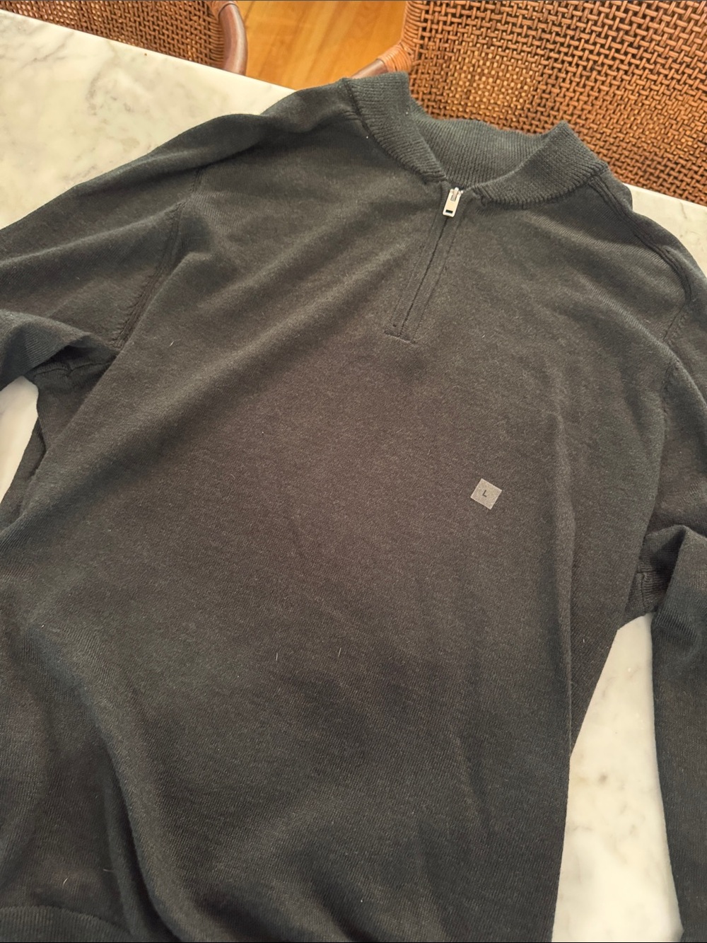 Express Men's Charcoal Zip-Front Sweater